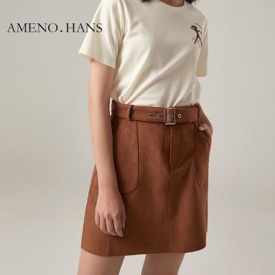 China 2022 Women's Skirts Women's Mini Skirts Womens Leather Suede Leather High Waist Anti-Static Mini Bottom Winter Anti-Static Bottom for sale