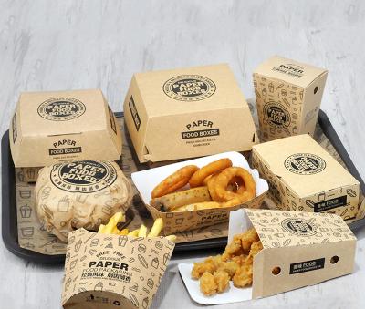 China Recyclable Food Packaging Boxes of Burgers Chicken Nuggets Onion Rings Fish Fries and Chips Sandwiches Fried Chicken French for sale