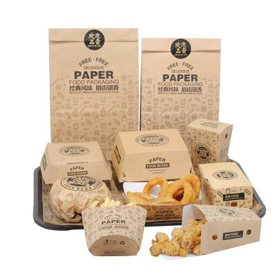 China Customized Wholesale Recyclable Take Away Food Paper Box Hamburg Box for sale