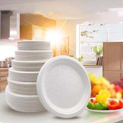 China Restaurant Recyclable Food Disposable White Paper Dishes for sale