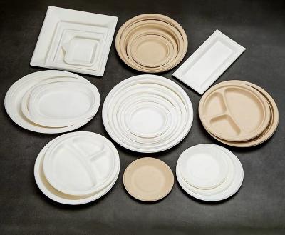 China White or Natural Recyclable Sugarcane Bagasse Butterfly Party Supplies or Cake Paper Plates for sale