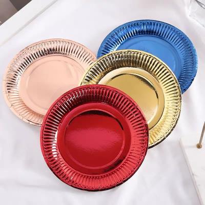 China Recyclable Paper Plate Children's Color Parent-child Disposable Paper Plate DIY Activities Handmade Paper Plate Birthday Party for sale