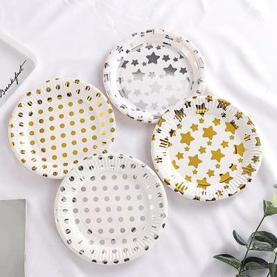 China Wholesale Recyclable Space Werewolf Killing Games Disposable Disposable Paper Plate Dishes Dishes Sets for sale