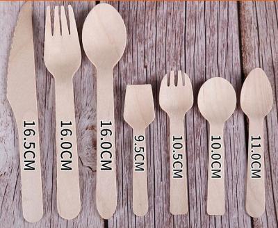 China ECO Recyclable Disposable Wooden Cutlery Set for sale