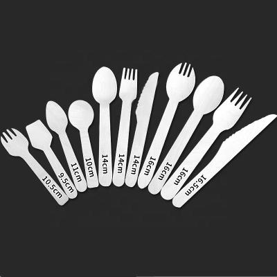 China Recyclable Wholesale Disposable Tableware Set Wooden Cutlery Set Disposable Wooden Knife Fork And Spoon for sale