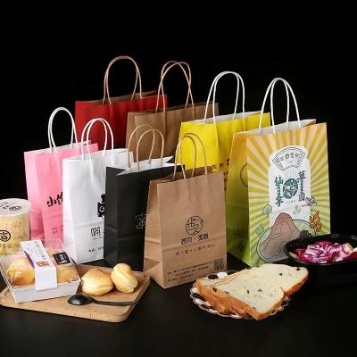 China Wholesale Cheap Custom Print Recyclable Logo Bown Kraft Paper Shopping Bags With Handles for sale