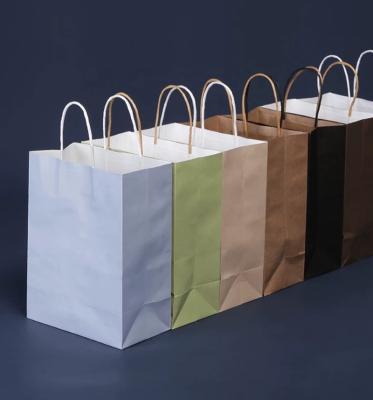 China Recyclable Custom Logo Printed Paper Bag With Handles OEM Service for sale