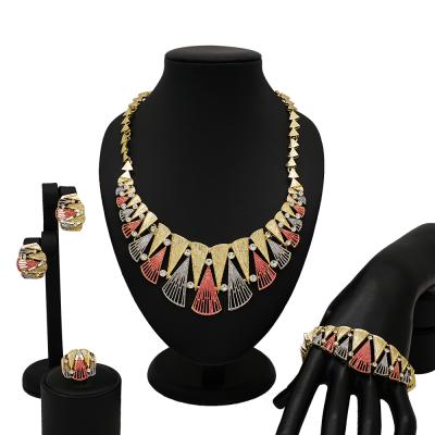 China TRENDY 18k Gold Jewelry Sets African Jewelry Sets Women Jewelry Sets Fashion Items CJ1021 for sale