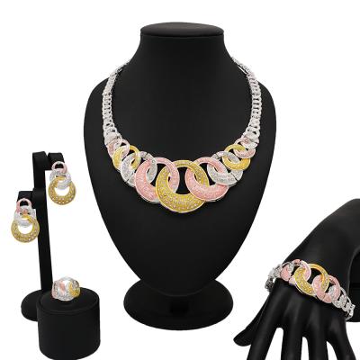 China Gold TRENDY African Jewelry Sets High Quality Fine Jewelry Necklace Wedding Fashion Jewelry Sets BJ782 for sale