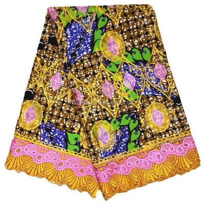 China New Sustainable Fashion Embroidered Wax Lace Fabric African Wax Lace for sale