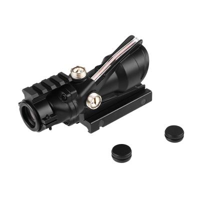 China Real Aluminum Red Green Fiber Optics 4X32 Sight , Red Green Illuminated Multiple Fiber Scope Reticles for sale