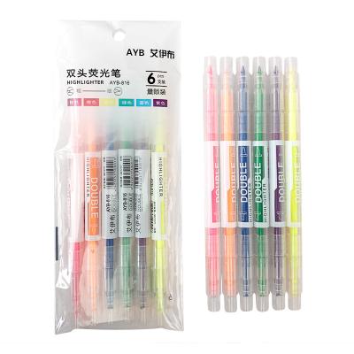 China Various Good Quality Promotional Plastic Double Highlighter Graffiti Pens C2 for sale