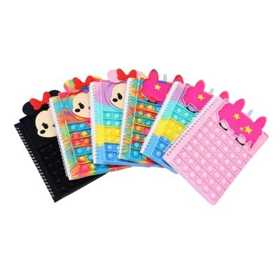 China Office and School Supplies Wholesale Bubble High Quality Children's Sparkle Silicone Toy Notebook Finger Flick for sale