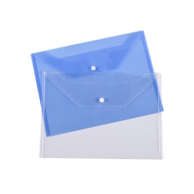 China Transparent pp a4 snap button folder bag custom logo plastic bag folder color folder for sale