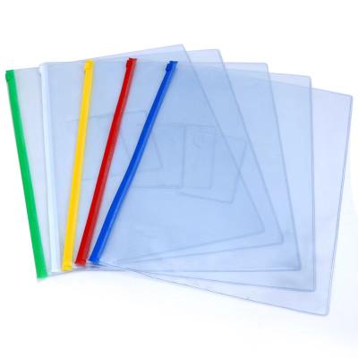 China A4 A5 A6 Transparent PVC Zipper Document Bill Data Filing Bag for sale