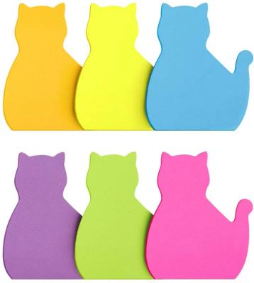 China Wholesale New Cute Type Self Adhesive Color Logo Cartoon Cat Custom Memo Pad for sale