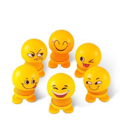 China Wholesale Cartoon Toy Manufacturers Face Spring Doll Smile Emoticons Shake Doll Car Head Accessories Show Small Cute Creative Display for sale