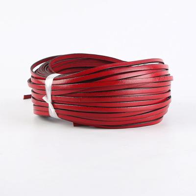 China 3/4/5/6mm Strip Customized Handmade Colored Cowhide Rope String Necklace Leather Braided Charms for sale