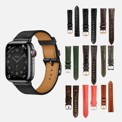 China 20 Mm Apple Series 7 Genuine Italian Fanshion Handmade Leather Band Men's Mechanical Watch For Men for sale