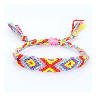 China Ethnic Colorful Rope Style Bracelets Friendship Handmade Woven Bracelets 28mm Wide FASHIONABLE Suit Accessories For Women for sale