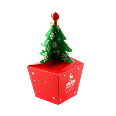 China Lustiges Weihnachtsverpackenkasten-Baum-Kasten-Logo, das kleine Geschenkboxen druckt zu verkaufen