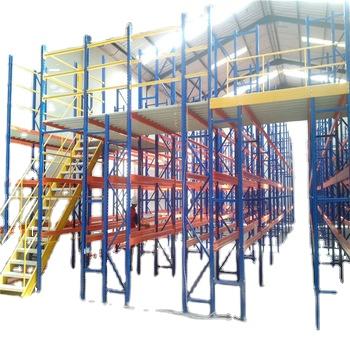 China Mezzanine industrial heavy duty metal warehouse pallet storage steel rack racking 300 to 500kg per square meter for sale