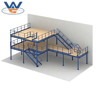 China Corrosion Protection Warehouse Multi Level Storage Mezzanine Deck Steel Mezzanine Floor Racking for sale