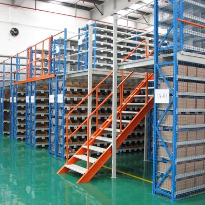 China Heavy Duty Customized Garrett Industrial Racking Warehouse Mezzanine Floor Rack System Tiered Corrosion Protection for sale