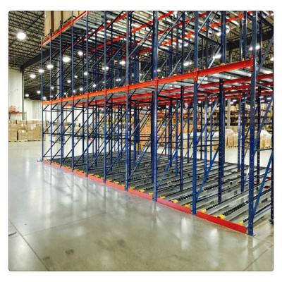 China Convenient Operation Steel Roller Warehouse Gravity Slide Storage Racking For Flow Of Pallets for sale