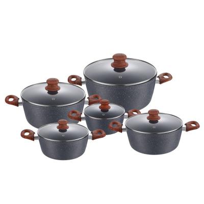 China Sustainable Cookware Set Pots And Pans Non Stick Kitchen Camping Cookware Sets Cooking Pot for sale