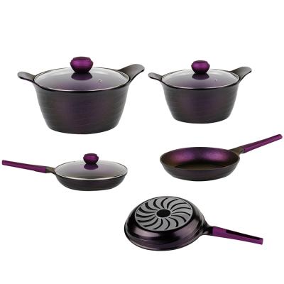 China Sustainable 8 Pcs Cookware Set Pots And Pans Non Stick Kitchen Camping Cookware Sets Cooking Pot for sale