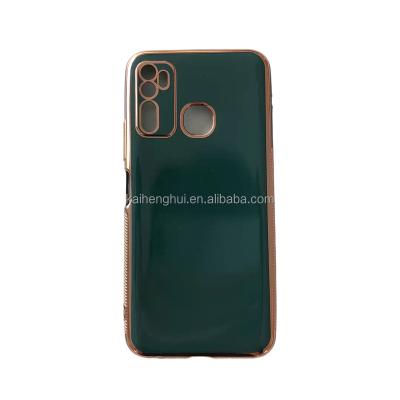 China 2022 Hot Selling 6D Shockproof Plating Solid Color With Camera Protective Mobile Phone Cover For Sam A12 A03 CORE A13 4G A02S 164 for sale