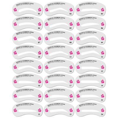 China Wholesale Reusable Eyebrow Stencil Set Reusable DIY Eyebrow Drawing Guide Styling Shaping Easy Grooming Template Card Makeup For Woman for sale