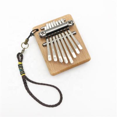 China New Products Eco-friendly Mini Wood Musical Instruments For Kids Kalimba 8 Keys Thumb Finger Piano for sale