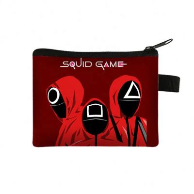 China Fashion Korean TV Squid Game Coin Purse Kids Student Portable Card Package Coin Purse Key Chain Mini Polyester Storage Bag Purse for sale