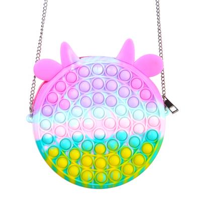 China New Design Handbag Silicone Stress Reliever Push Bubble Children's Toys Sensory Jumping Toys Set For Christmas Gift for sale