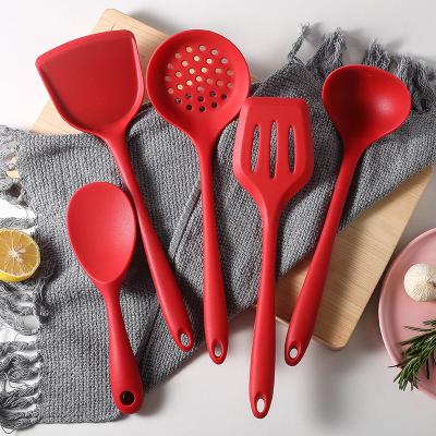 China Viable Wholesale 10pcs Kitchen Utensils Cooking Non-Stick Pocket Silicone Kitchenware Kitchen Tools Set Tongs Spatulas for sale