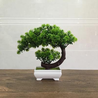 China Minimalist Wholesale Decorative Plastic Tree Decorations Home Potted Plant Small Shapes Bonsai Plastic Artificial Tree for sale