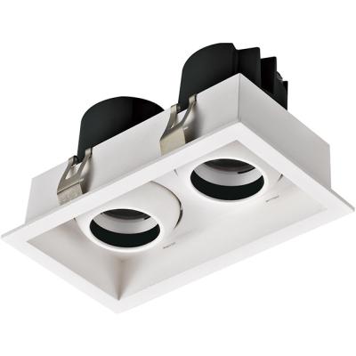 China Modern 12w 24w 36w Wall Washer Down Cob Ceiling Mount Recessed Downlight Embedded Multiple Spotlight Led Grill Lamp Light for sale