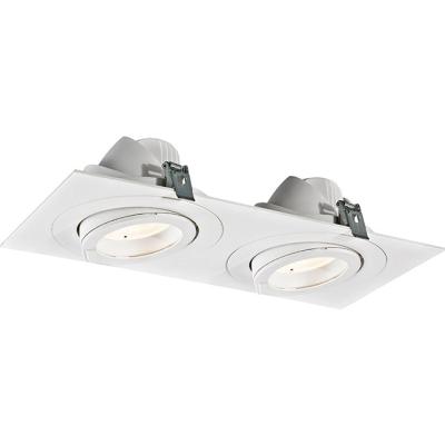 China Modern Anti Glare Recessed Ceiling Spot Lights Double Three Led Heads Lighting 30w Dimmable Graphite Grill Downlight Spotlight for sale