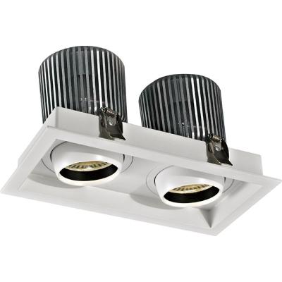 China Intense Minimalist Factory Direct Adjustable Brightness 30W Dual Head LED Recessed Spotlight for sale