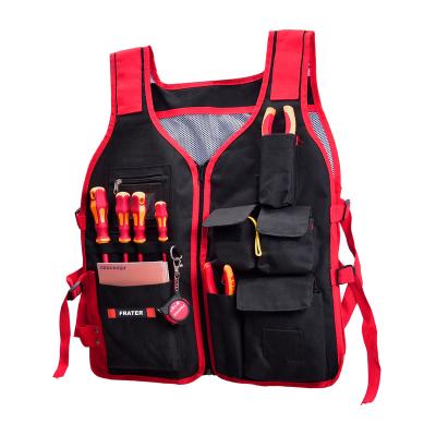 China Frater Men's Fashion Tool Safety Vest Large Capacity With Mesh Multi-pocket Functional Tactical Loose Vest Pocket Bag Tool Vest for sale