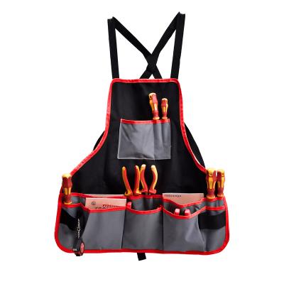 China Large Capacity Frater Cheap Multi-pocket Portable Easy To Clean Utility Apron Belt Vest Large Capacity Garden Tool Storage Plumber for sale