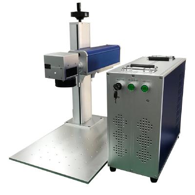 China Rotary laser marking 2021 low cost mopa color fiber laser marking 20w 30w 50w marker machine for metal jewelry bird tag for sale