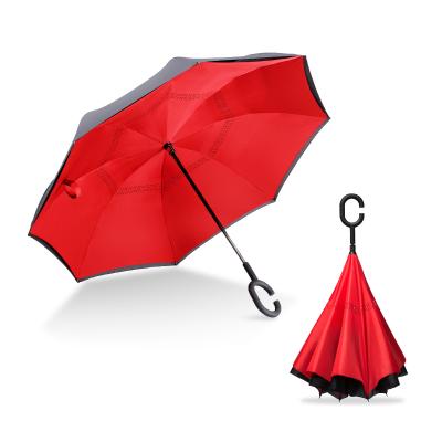 China 2021 Hot Selling Minimalist Car Umbrella Double Layer Reverse Inverted Umbrella for sale