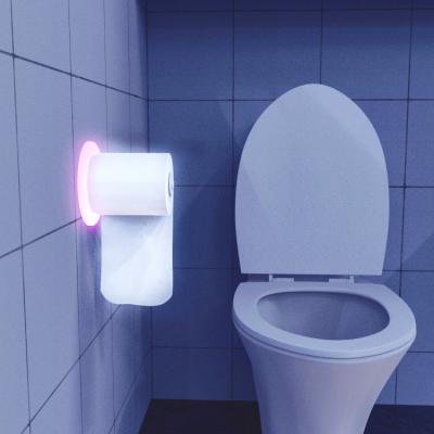 China Color Changing/Lighting Battery Night Light Plastic Illuminated Wall Mounted Toilet Paper Roll Holder Color-Changing With Led Light for sale