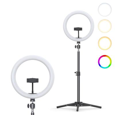 China High Bright RGB 8 Inch 20cm Studio Camera Sufficiency Ring Light Make Up LED Selfie Light With Floor Stand for sale