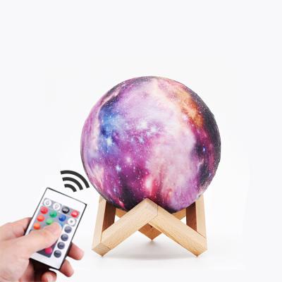 China Color Changing/Remote Control Led Switch Touch Star Sky Planet Light/Wholesale Night Starry Lamp 3d Moon Sensor Touch With Wooden Stand for sale