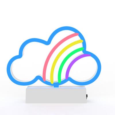 China Desktop Factory Price Battery Operated Blue Cloud Neon Light for sale