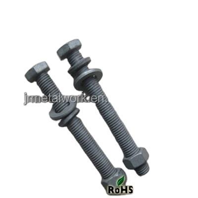 China Hot Dip Galvanized Steel Long Hex Bolt With DIN933 Nut And Washer for sale